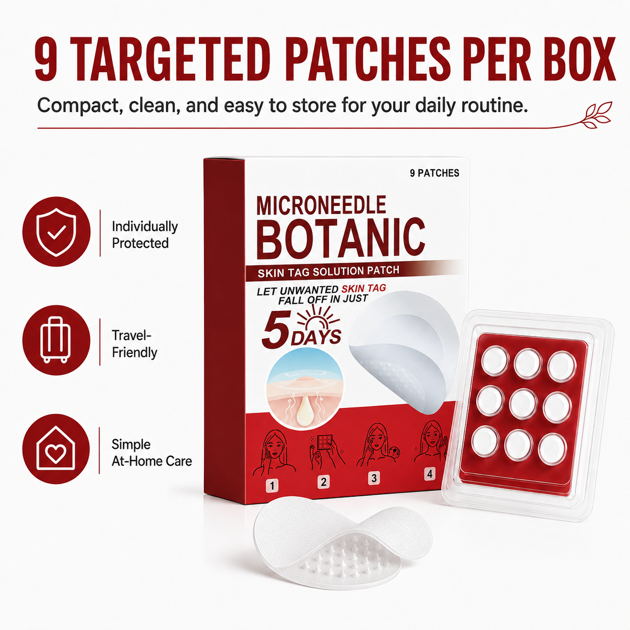 🗽✅Botanical Microdart Skin Tag Care Patches – Targeted Spot Patches for At-Home Skin Care