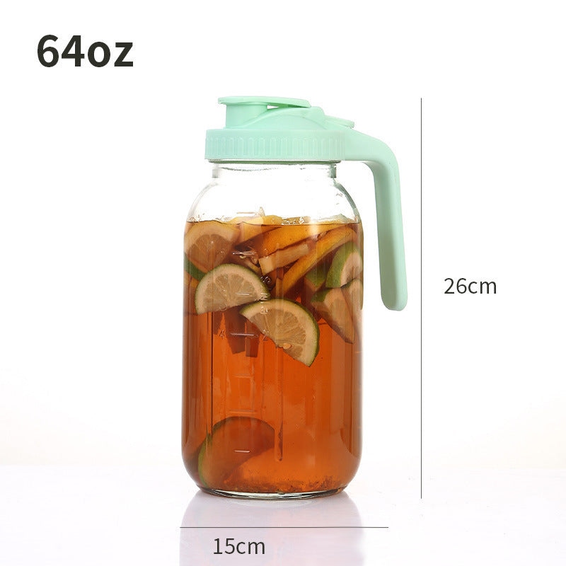 🧊✨ 64oz Thickened Borosilicate Glass Pitchers | Food-Grade Safe with Leakproof Flip Lids