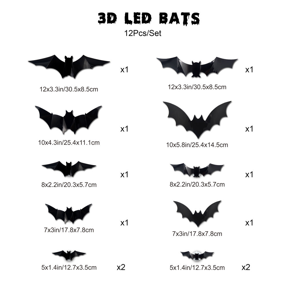 👻🦇3D Bat Light Design LED Decorations, Transform Your Wall Into A Halloween Haunt