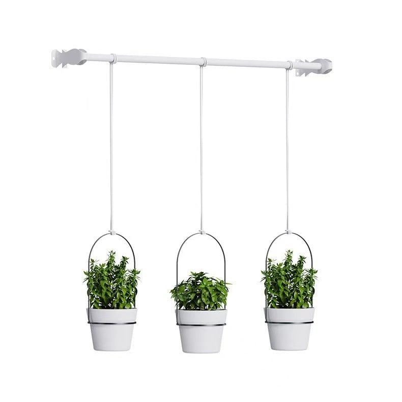 🌿 Adjustable Hanging Window Planter Set – Metal Plant Hanger with 3 Pots for Indoor & Outdoor Spaces