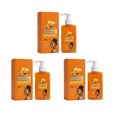 Turmeric & Vitamin C Exfoliating Body Wash – Gentle Scrub Cleanser for Smooth, Radiant-Looking Skin