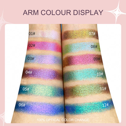 ✨ Talc-Free Duochrome Holographic Shimmer Eyeshadow, Color-Shifting Metallic Glitter