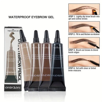 Eyebrow Dye Tint Waterproof Pour Eyebrow Gel Mascara Cream with Brush Kit 10ml