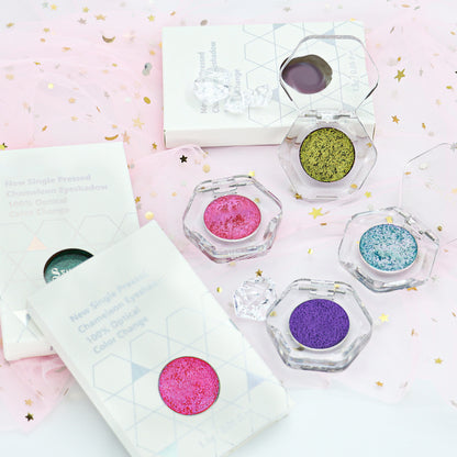 ✨ Talc-Free Duochrome Holographic Shimmer Eyeshadow, Color-Shifting Metallic Glitter