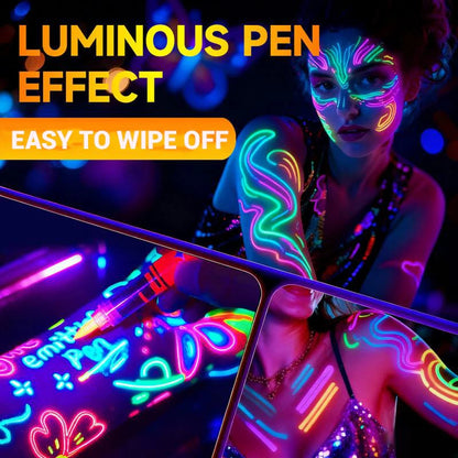 🥳UV Glow Face and Body Paint Markers Set💞🎁
