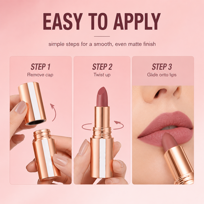 💋✨24H Long‑Lasting Matte Lipstick – Smudge‑proof, transfer‑resistant, vibrant colour. 👄🌹