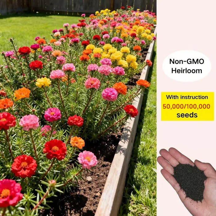 💫🌸Moss Rose🌿Perennial Flower Seeds With Plant Growth Supplement