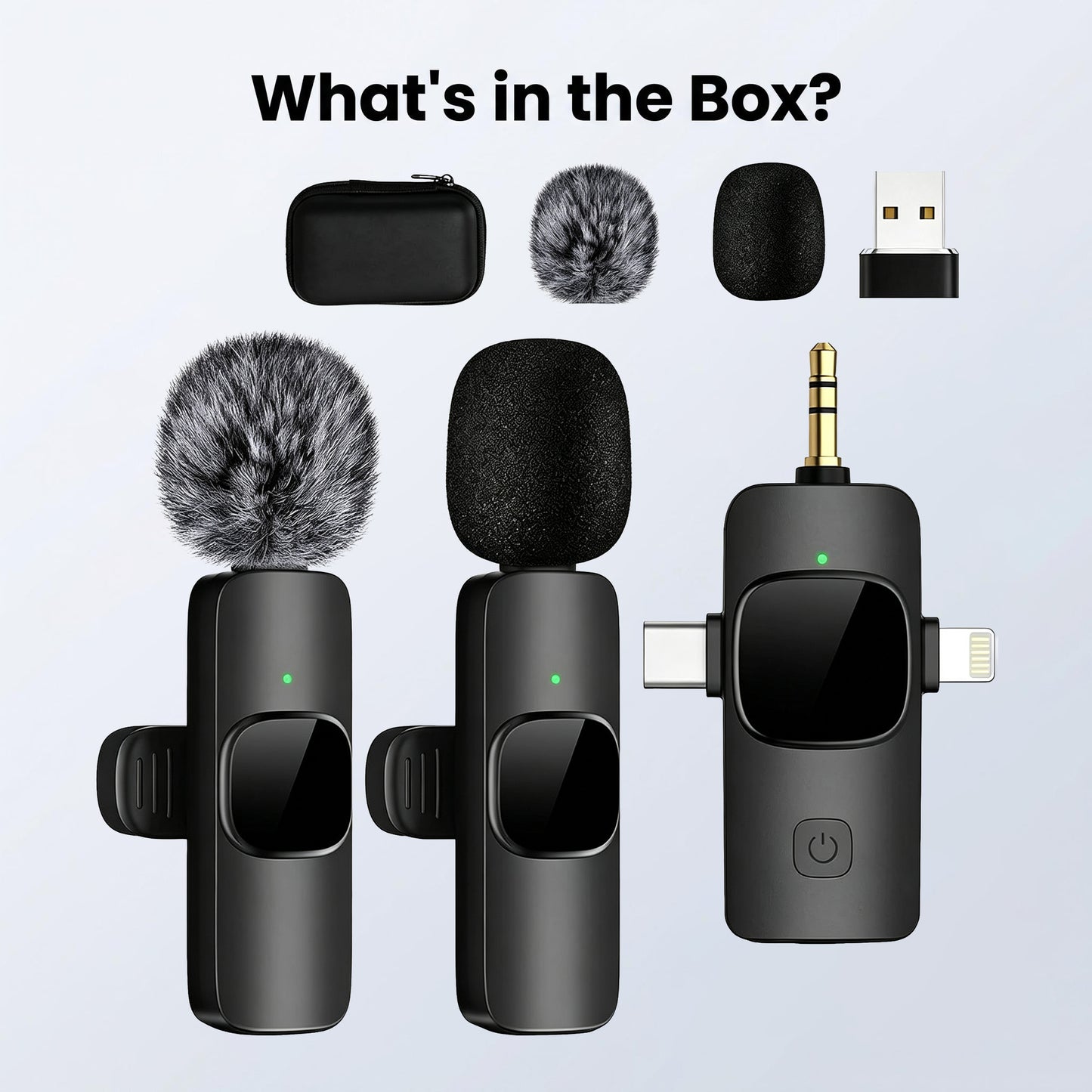 📎🎙️Wireless Lavalier Microphone with Noise Reduction- Plug-and-Play Portable USB-C Lapel Mic