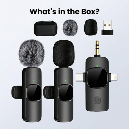 📎🎙️Wireless Lavalier Microphone with Noise Reduction- Plug-and-Play Portable USB-C Lapel Mic