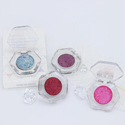 ✨ Talc-Free Duochrome Holographic Shimmer Eyeshadow, Color-Shifting Metallic Glitter