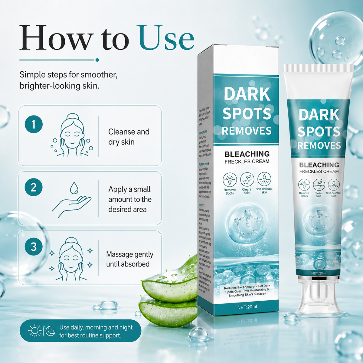 Dark Spot Corrector Cream for Face – Freckle Brightening Cream for Hyperpigmentation, Sun Spots & Uneven Skin Tone