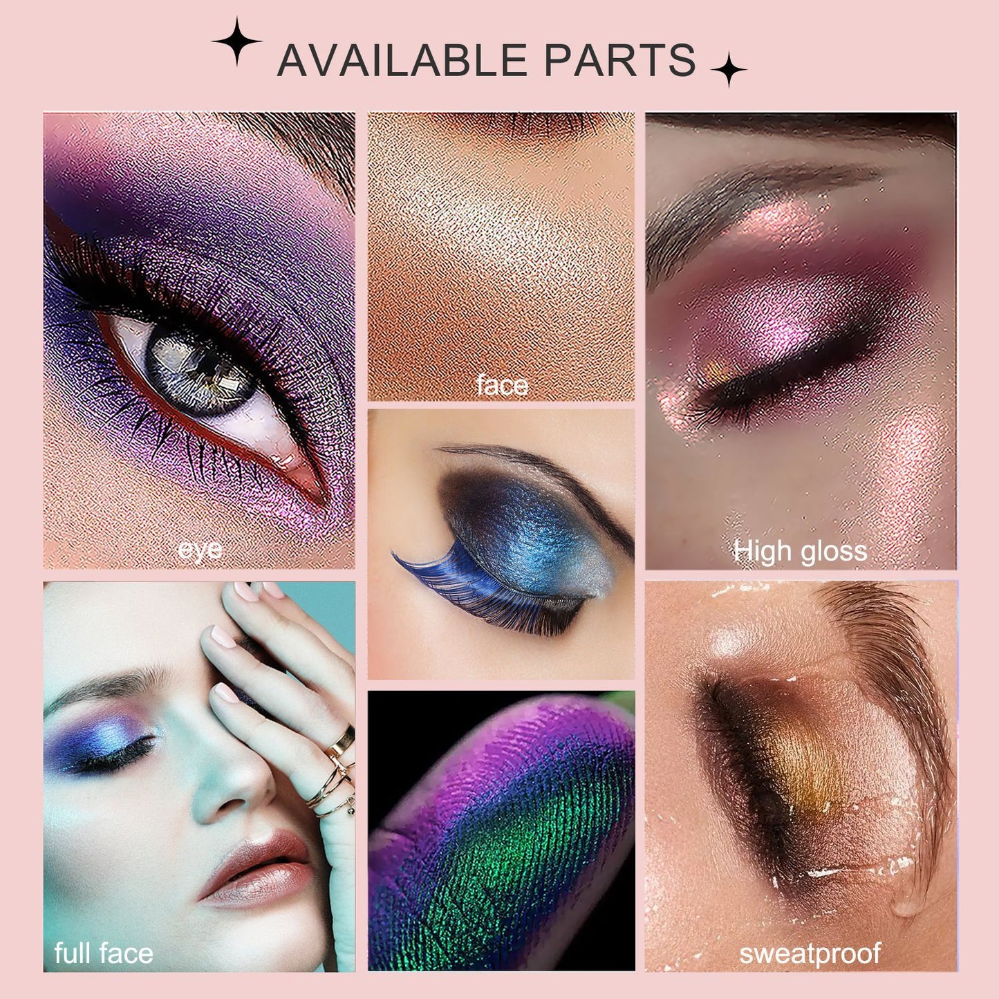 ✨ Talc-Free Duochrome Holographic Shimmer Eyeshadow, Color-Shifting Metallic Glitter