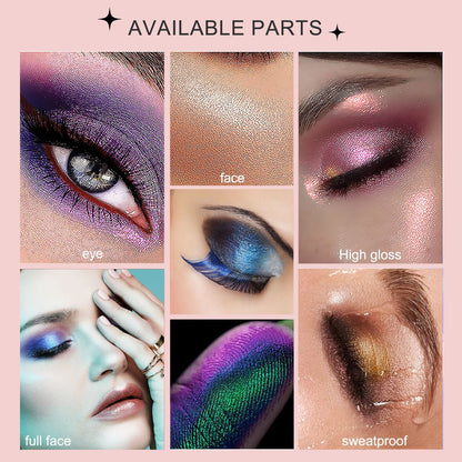 ✨ Talc-Free Duochrome Holographic Shimmer Eyeshadow, Color-Shifting Metallic Glitter