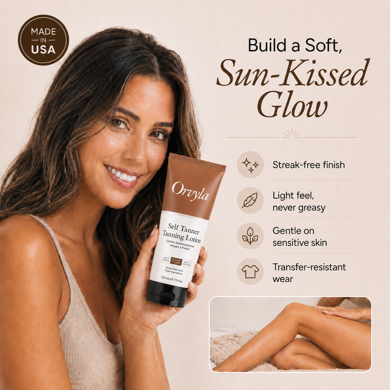 Self-Tanning Body Lotion – Gradual Sunless Glow for Natural-Looking Tan