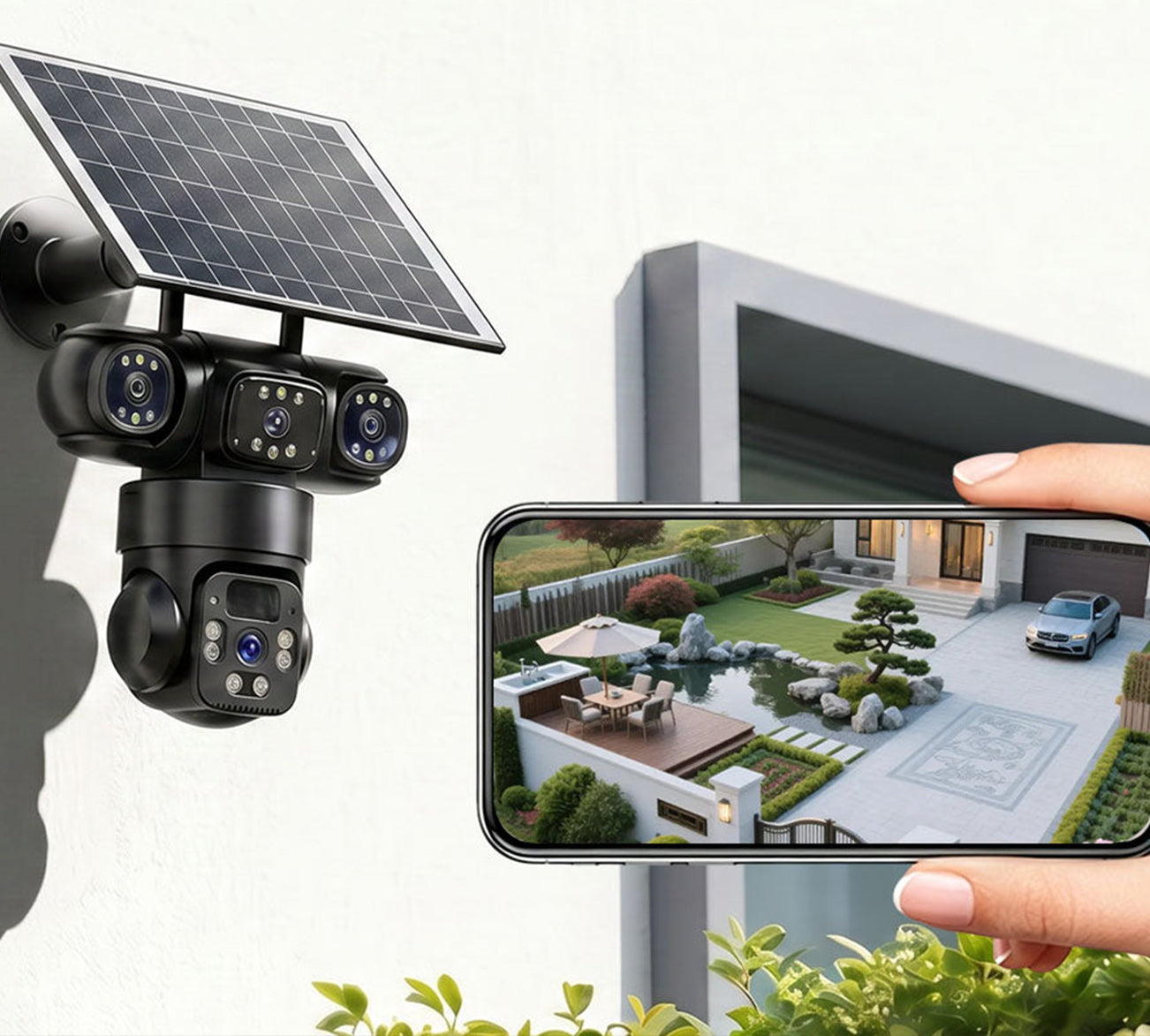 📹 Smart Panoramic Home Security Camera | 3 Wide Views Full Indoor Coverage WiFi Monitor