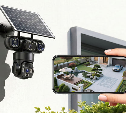 📹 Smart Panoramic Home Security Camera | 3 Wide Views Full Indoor Coverage WiFi Monitor