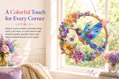 💥Hummingbird Diamond Art Hanging Ornament Kit – Sparkling DIY Window Ornament 🐦✨
