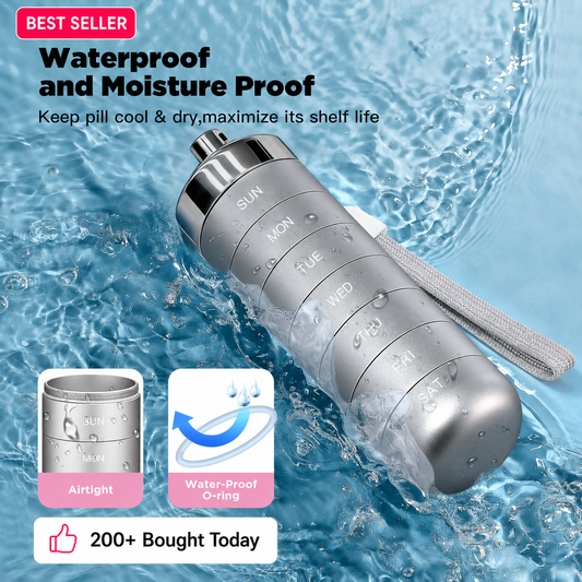💊Portable Metal Pill Organizer – 7-Day Medicine, Vitamin & Supplement Holder