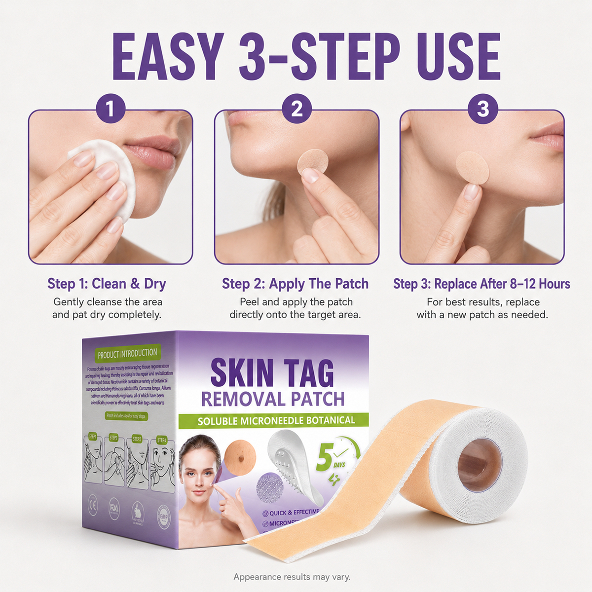 Botanical Micro-Point Skin Care Patches for Small Bumps