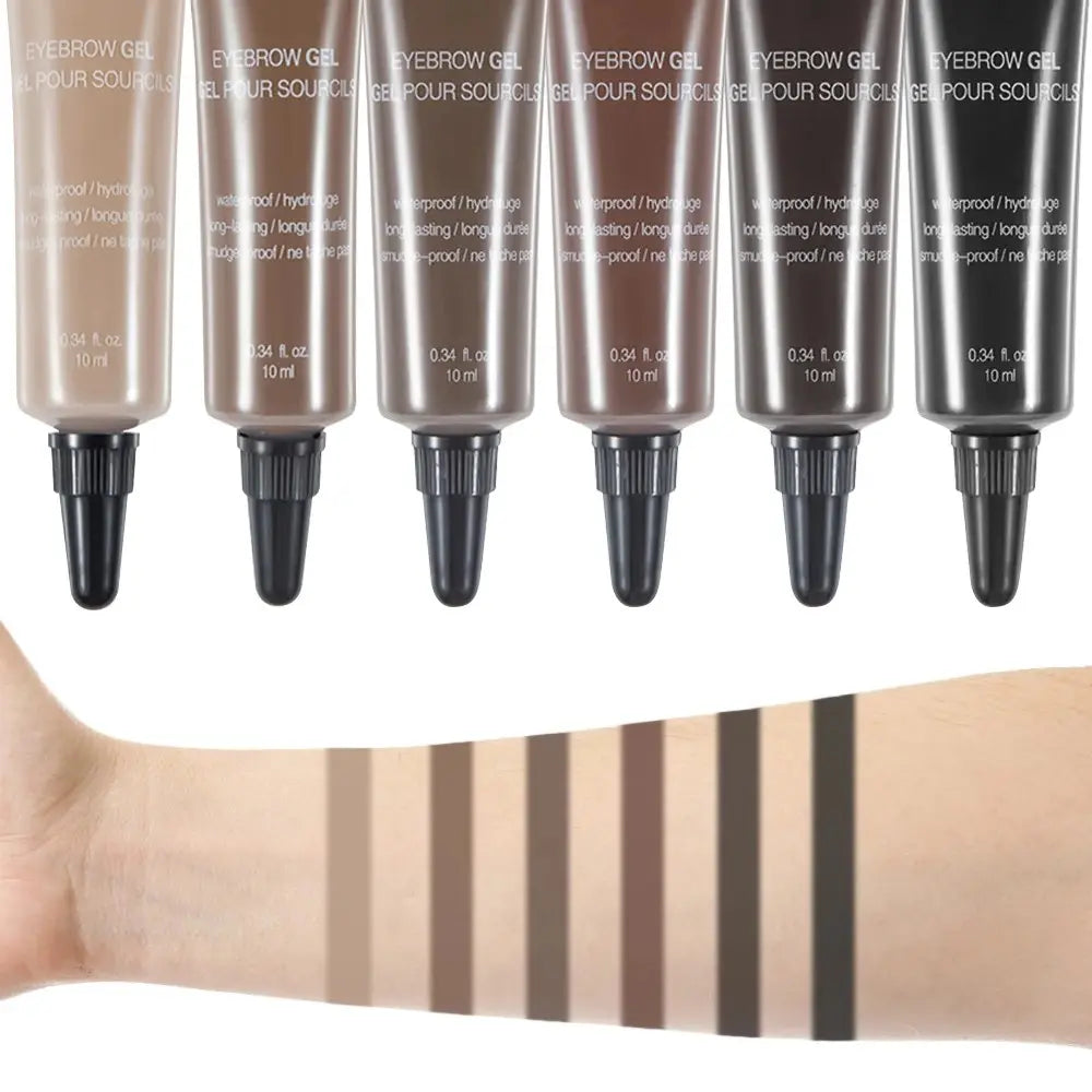 Eyebrow Dye Tint Waterproof Pour Eyebrow Gel Mascara Cream with Brush Kit 10ml