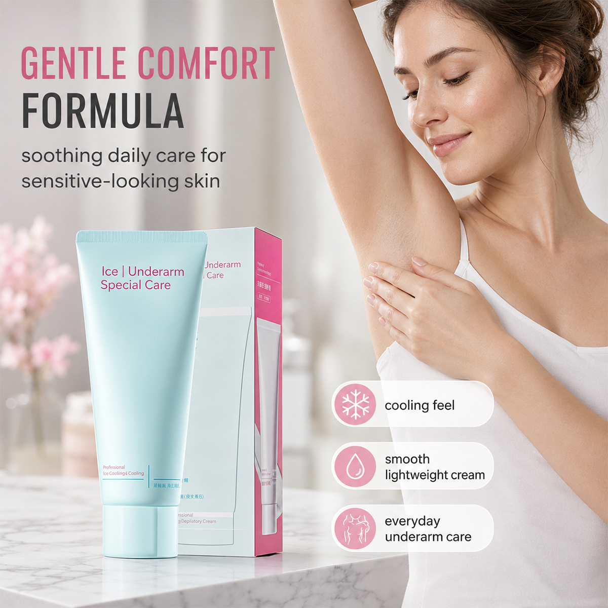 Hair Removal Cream – 5-10 Min, Soothing, Sensitive Skin 🌸
