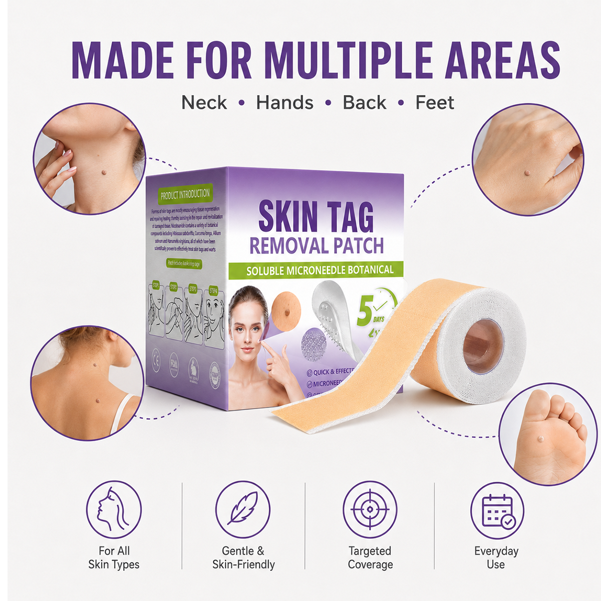 Botanical Micro-Point Skin Care Patches for Small Bumps