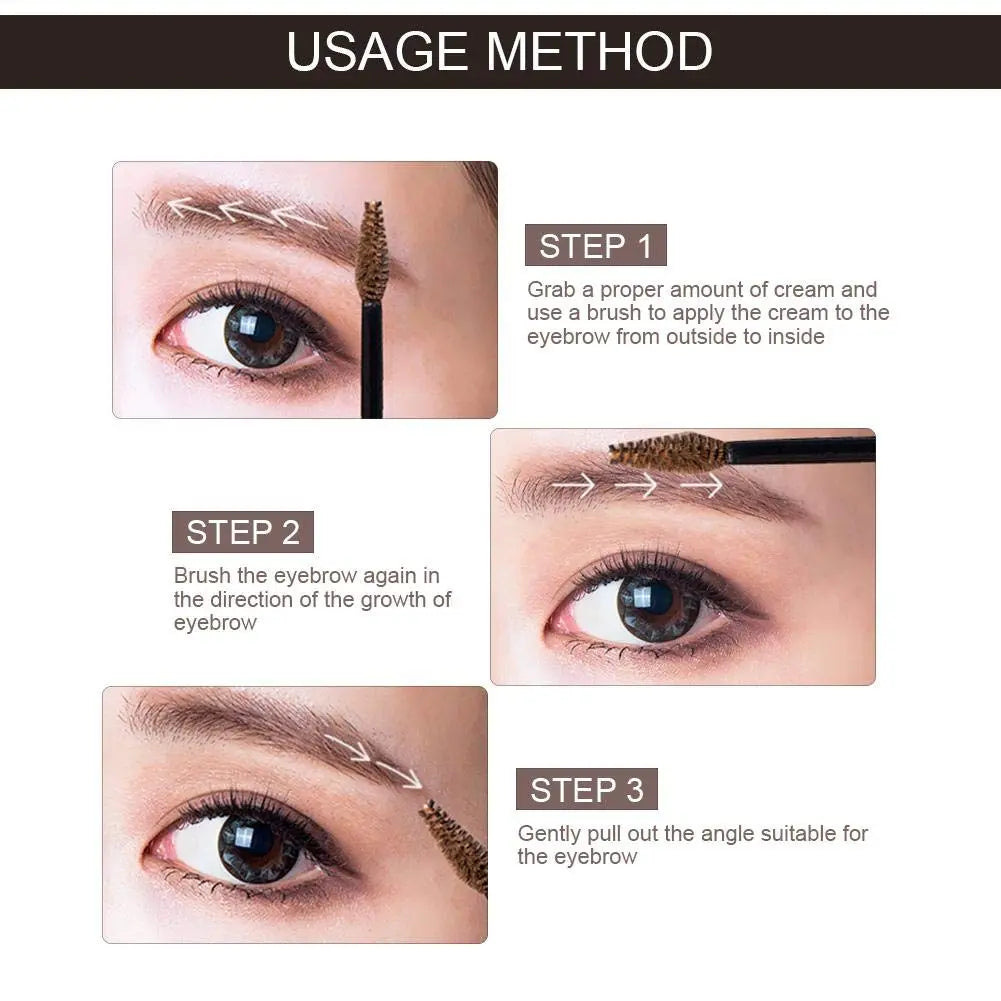 Eyebrow Dye Tint Waterproof Pour Eyebrow Gel Mascara Cream with Brush Kit 10ml