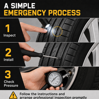 🔩60-Piece Emergency Tubeless Tire Puncture Seal Kit