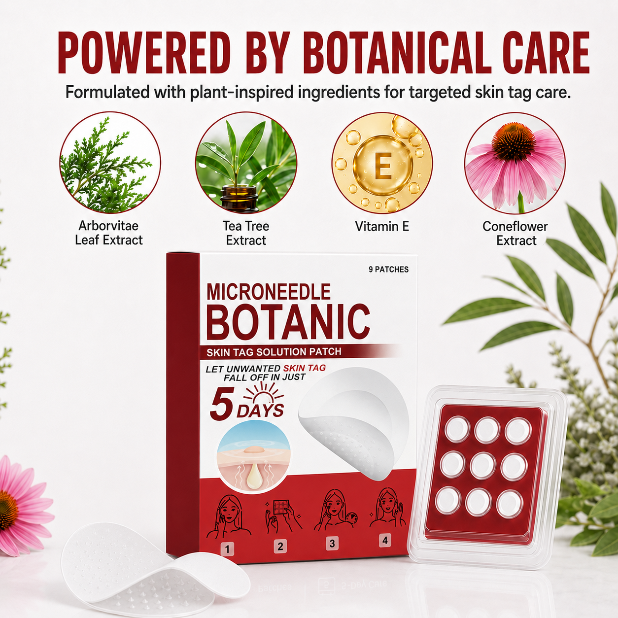 🗽✅Botanical Microdart Skin Tag Care Patches – Targeted Spot Patches for At-Home Skin Care