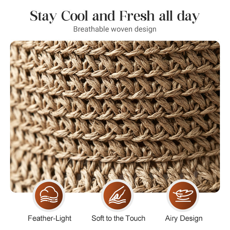 Stylish Woven Straw Sun Hat with Bow Detail