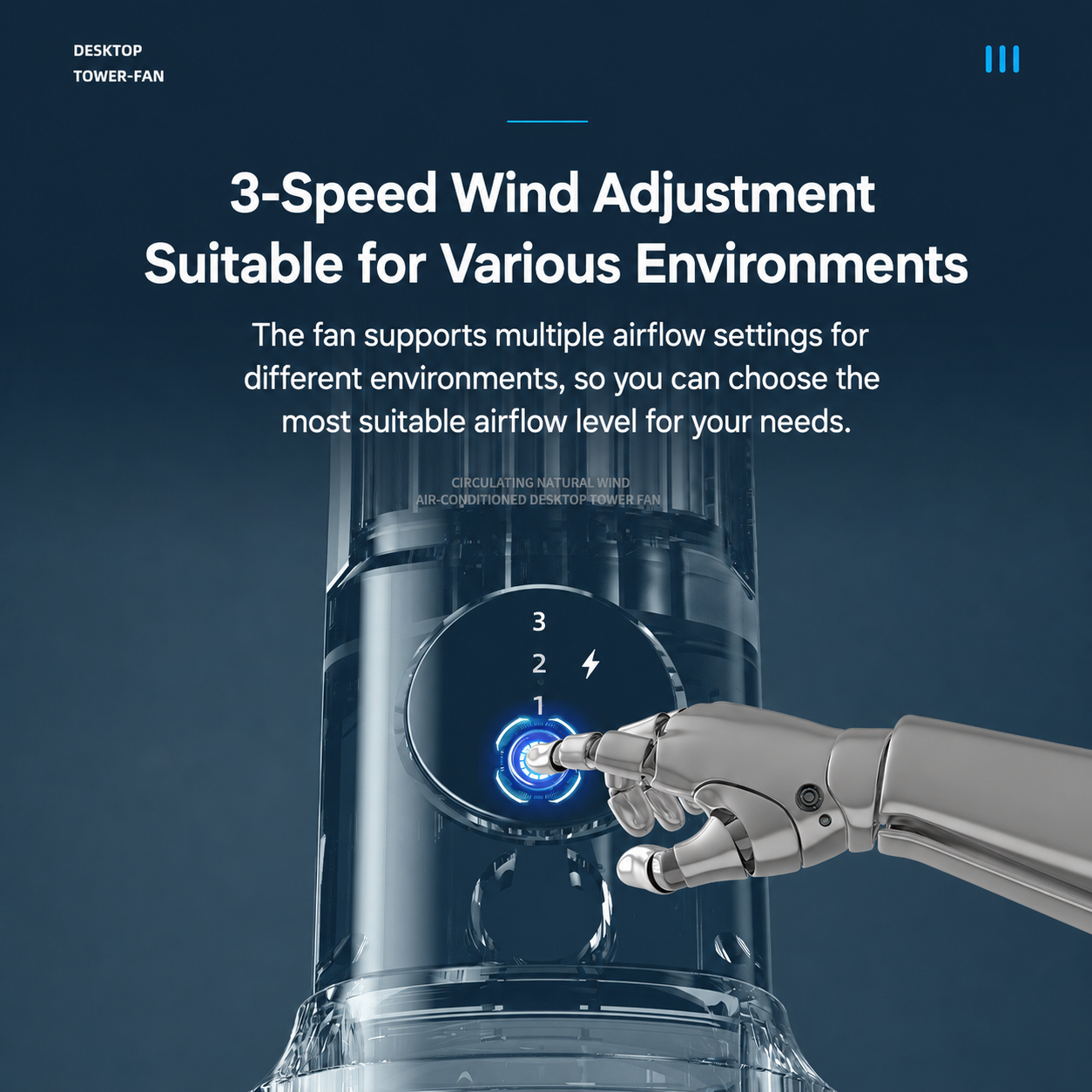 New Desktop USB Charging Small Fan Bladeless Tower Fan