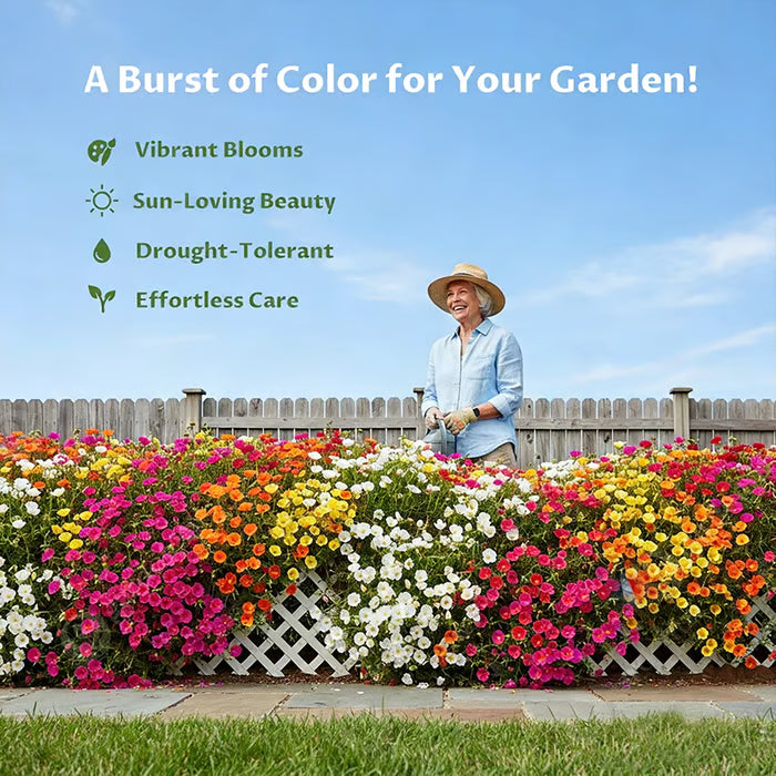 💫🌸Moss Rose🌿Perennial Flower Seeds With Plant Growth Supplement