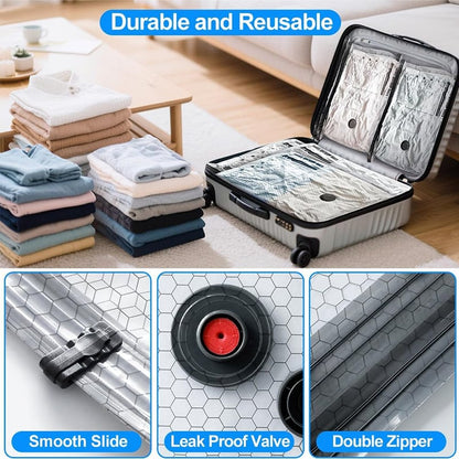 Travel Vacuum Storage Bags Cordless Compression Organizer Bag Set