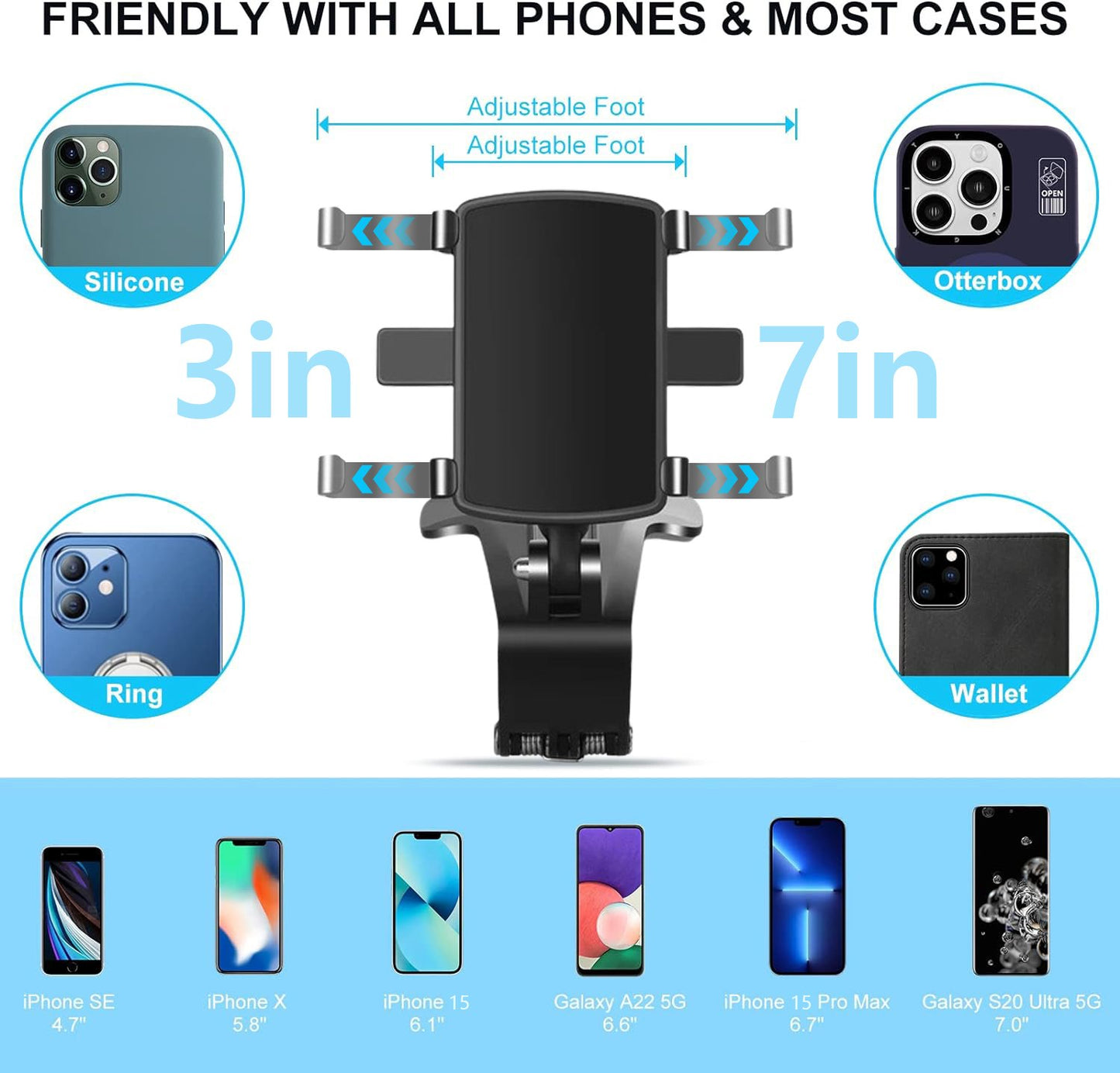 🔥360°Adjustable Car Dashboard Mobile Phone Holder📱Works with all mobile phones