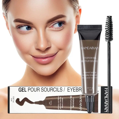 Eyebrow Dye Tint Waterproof Pour Eyebrow Gel Mascara Cream with Brush Kit 10ml