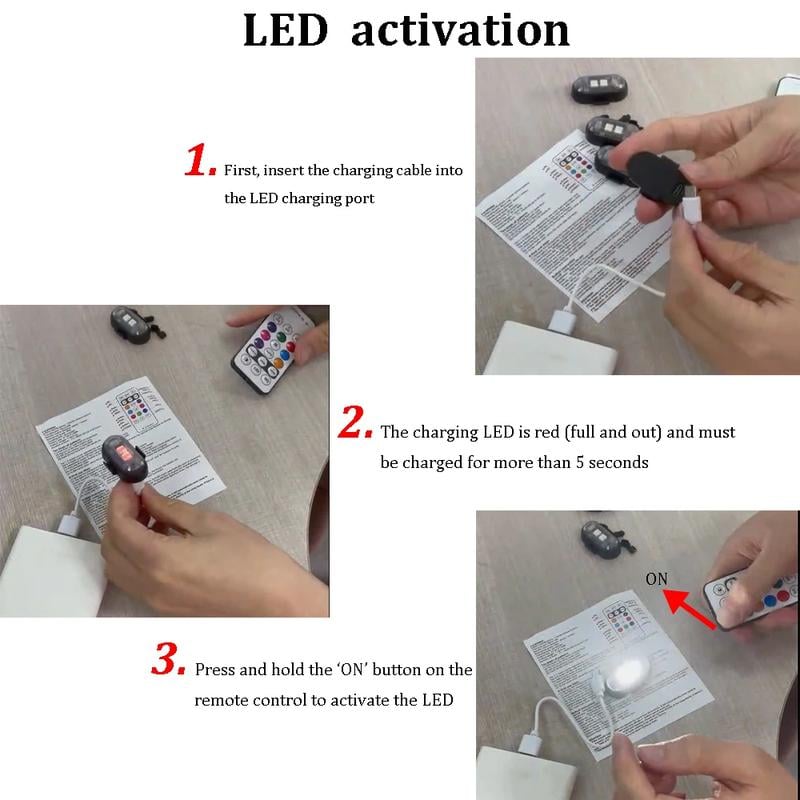 🔥🔥Wireless RGB Car LED Strobe Lights – Colorful Interior Atmosphere Lighting