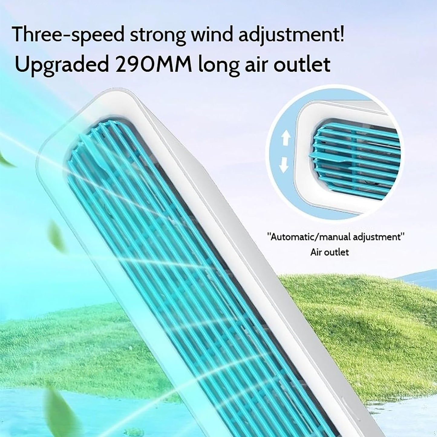 【90S Cool Down the Whole Room】Tower Fan Standing and Lying Down Air Conditioner