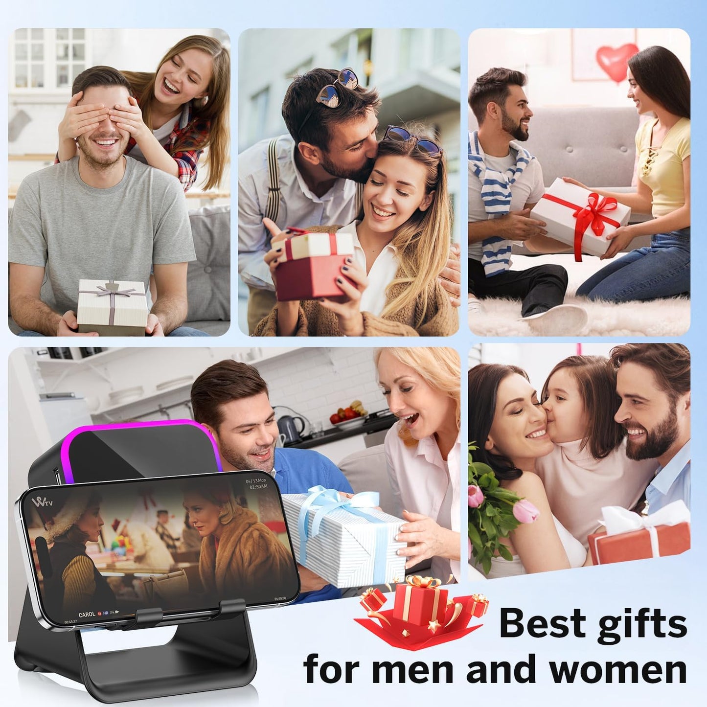 6-in-1 Wireless Bluetooth Speaker with Phone Stand & RGB Light