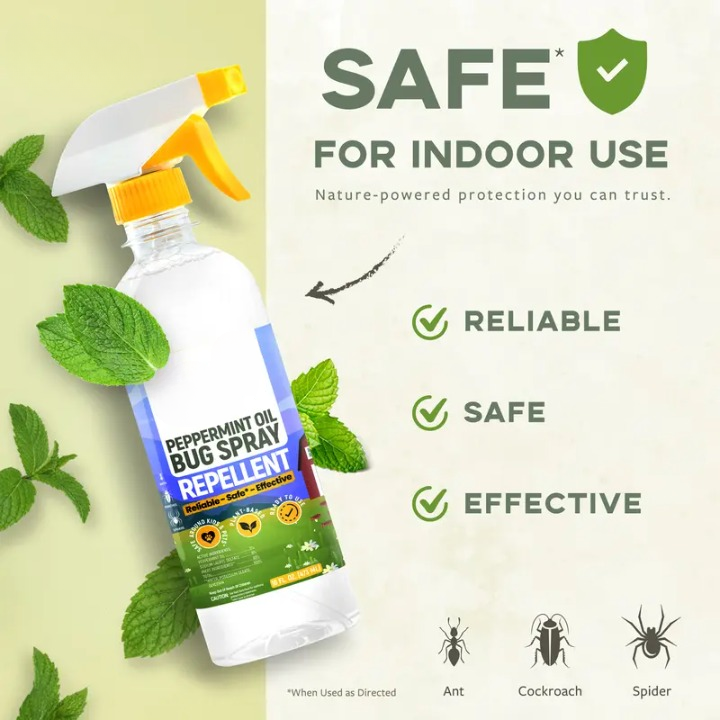🍃Peppermint Oil Bug Spray – Indoor & Outdoor Pest Control for Ants, Spiders & Roaches