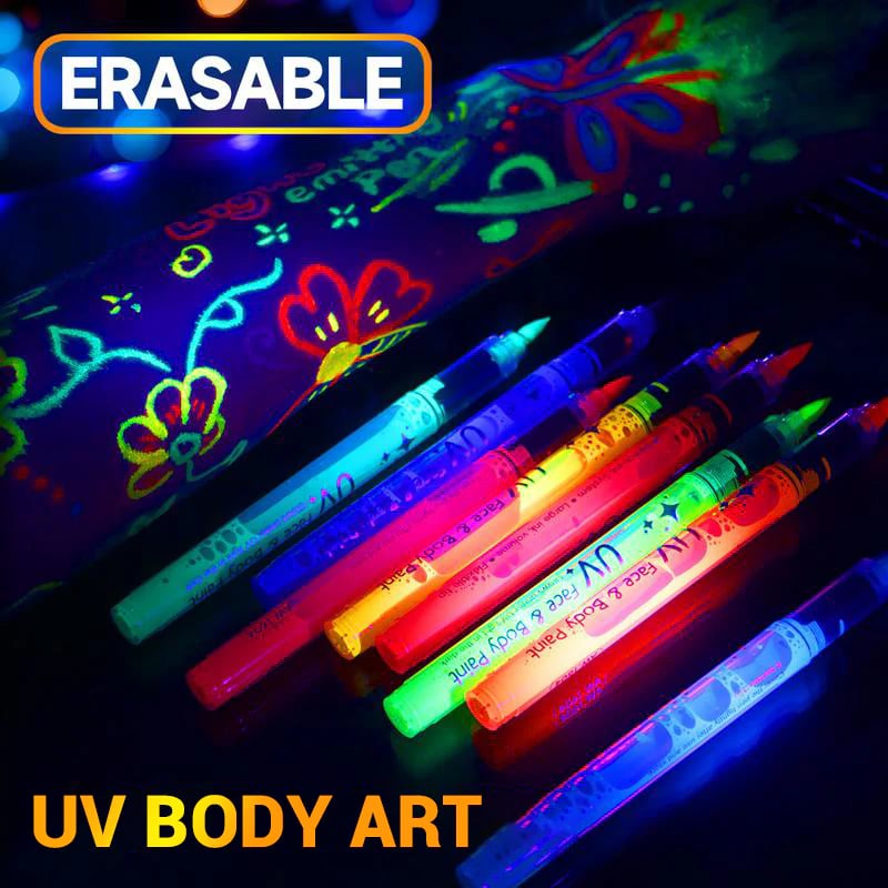 🥳UV Glow Face and Body Paint Markers Set💞🎁