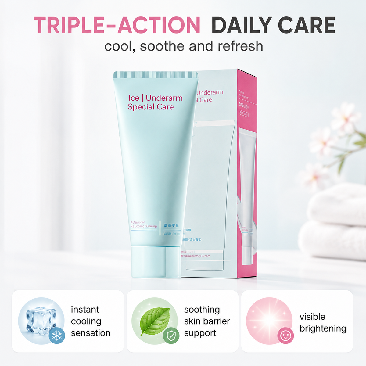 Hair Removal Cream – 5-10 Min, Soothing, Sensitive Skin 🌸