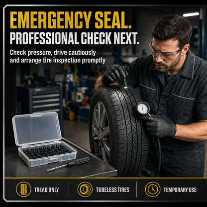🔩60-Piece Emergency Tubeless Tire Puncture Seal Kit