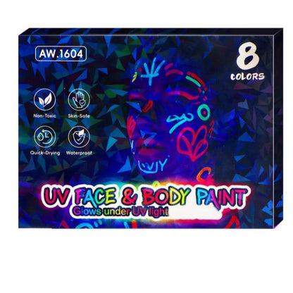 🥳UV Glow Face and Body Paint Markers Set💞🎁