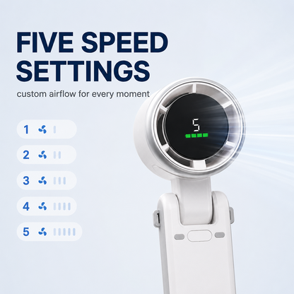 Portable Handheld Fan, Speed Adjustable Turbo Mini Fan