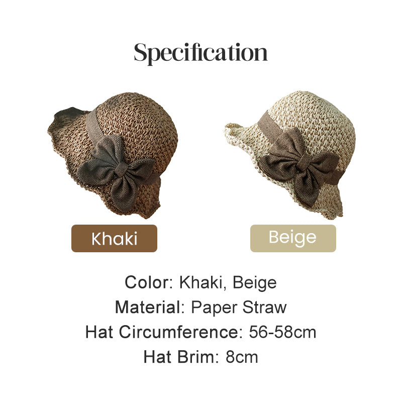 Stylish Woven Straw Sun Hat with Bow Detail