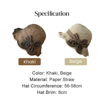 Stylish Woven Straw Sun Hat with Bow Detail