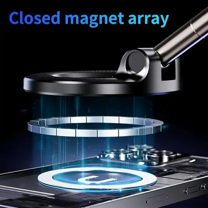 Magnetic Car Phone Holder, Strong Suction Cup, Foldable, For All Phones & Vehicles