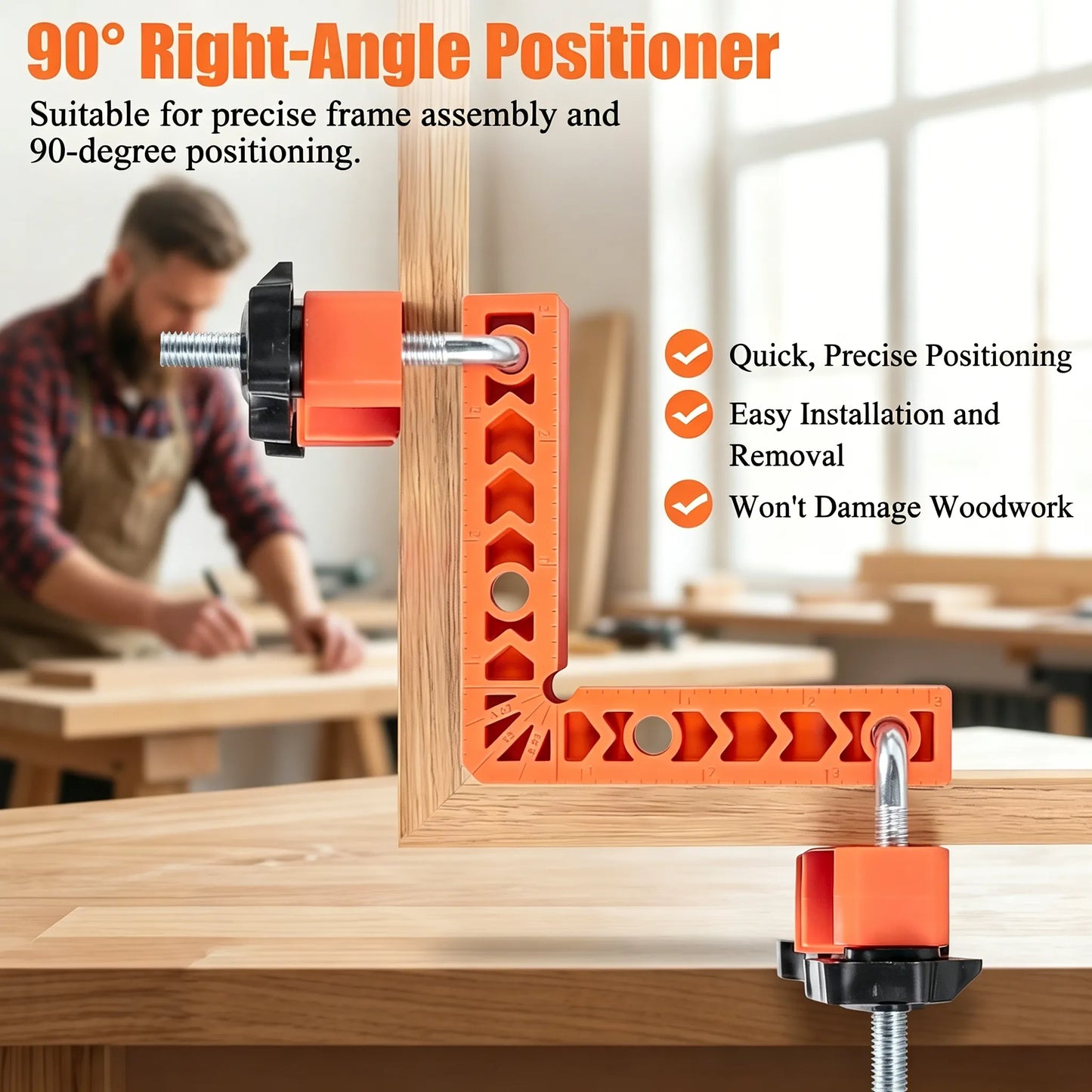 🔧90 Degree Corner Clamp & Positioning Square Set