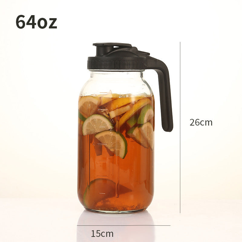 🧊✨ 64oz Thickened Borosilicate Glass Pitchers | Food-Grade Safe with Leakproof Flip Lids