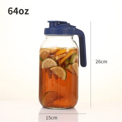 🧊✨ 64oz Thickened Borosilicate Glass Pitchers | Food-Grade Safe with Leakproof Flip Lids